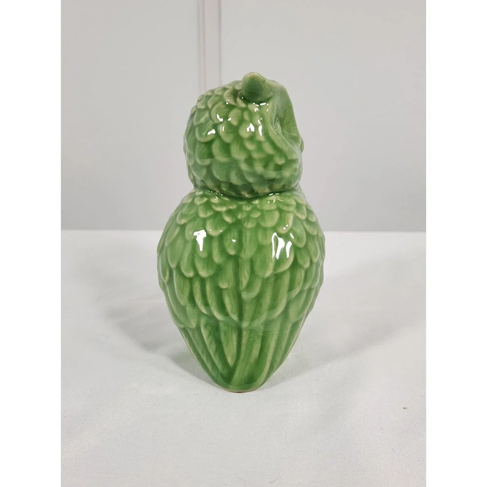 VTG Green‎ Ceramic Owl Figurine 5.5